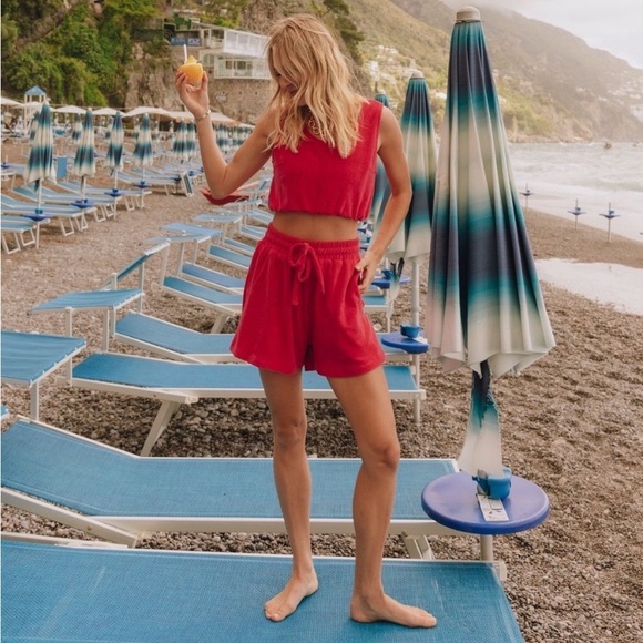 Daily Drills Hot Pink Terry short +top set - Picture 1 of 11